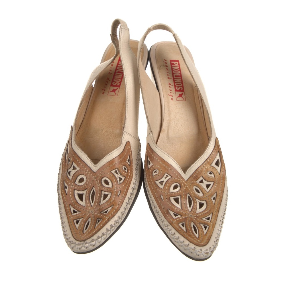 Pikolinos Leather Colorblock Pattern Slingback Pumps